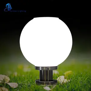 400MM güneş bahçe top lamba beyaz ana kapı ayağı ışıkları ev açık su geçirmez akrilik küre dekoratif aydınlatma led