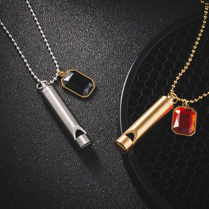 Mestiere Lupo di moda di strada Europea può essere soffiato <span class=keywords><strong>con</strong></span> la pietra preziosa rubino fischio per gli uomini e le donne di strada retro del pendente della collana - Product Image 3