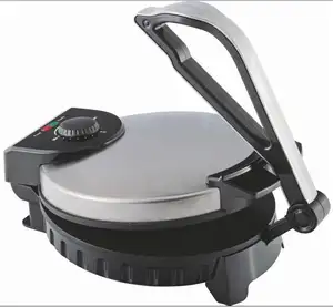 Roti fabricante elétrico automático antiaderente, 1200w 10 polegadas com carcaça de aço inoxidável escovado