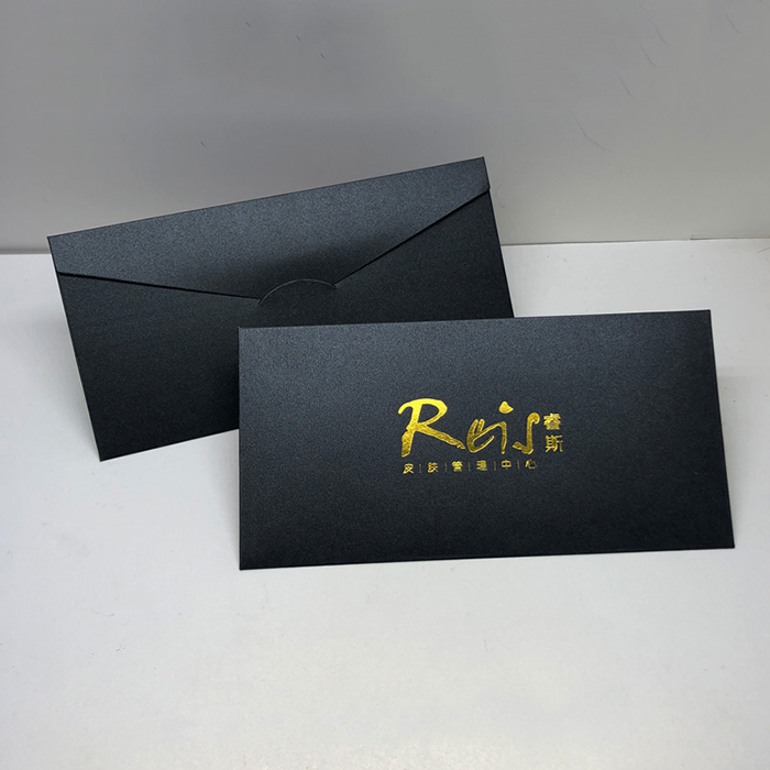 DL 22*11 см Высококачественный Блестящий жемчужный черный упаковочный конверт с буквами