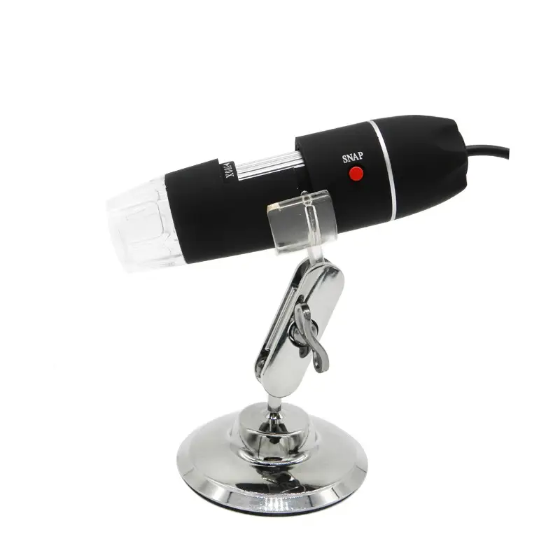 New USB Digital Microscope 50X〜500X 2MP Loupes With 8 LED Video Camera Electronic Magnifier Black With Stand