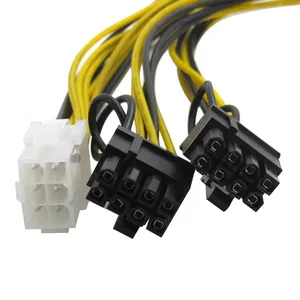 PCIE 6 Pin "Y" Split to Two PCIE 2.0 8(6+2) Pin Cable PCI-Express 2.0 Power Adapter Y Splitter Cable