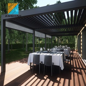 Moderno impermeable pérgola cubiertas parasol con luces - Product Image 5