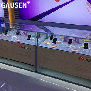 customized cell phone display showcase glass mobile phone shop counter design and display cabinets