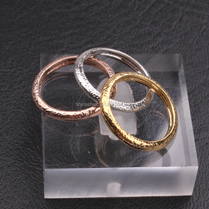 El más nuevo diseño oro rosa sistema del anillo de pila helado 3 colores anillo apilable - Product Image 5