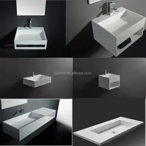 Composiet bad sink fabriek/gekweekte marmeren badkamer wastafel/polymarble sink