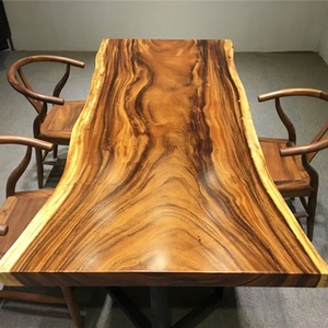 Muebles de Restaurante Modernos a Precio de Fábrica, Mesa de Comedor de <span class=keywords><strong>Madera</strong></span> de Nogal con Borde Sólido - Product Image 3