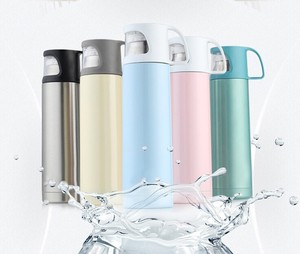 termo de doble pared de acero inoxidable con la tapa de taza de vidrio - Product Image 1