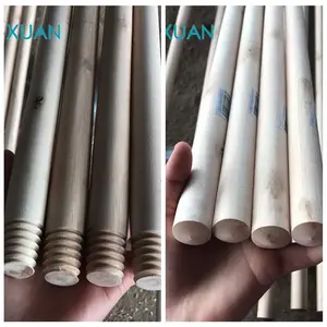 Wholesale Price Customized Size Wooden Broom Handle Wood Broomstick Cleaning Floor Natural Wooden Mop Handle