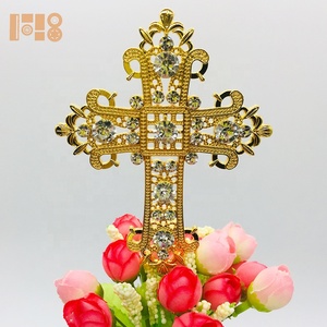 Decoración para Pastel con Cruz Grande, Adorno Brillante con Diamantes para Bautizo, Primera <span class=keywords><strong>Comunión</strong></span> - Product Image 2