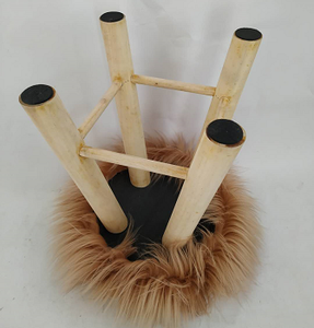Couvre-cheveux synthétique à 4 jambes, <span class=keywords><strong>tabouret</strong></span> <span class=keywords><strong>rond</strong></span> en bois pour cheveux longs - Product Image 3