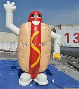 3เมตรสูงขายดีบอลลูน Hotdog พองไส้กรอกพองสำหรับโปรโมชั่น