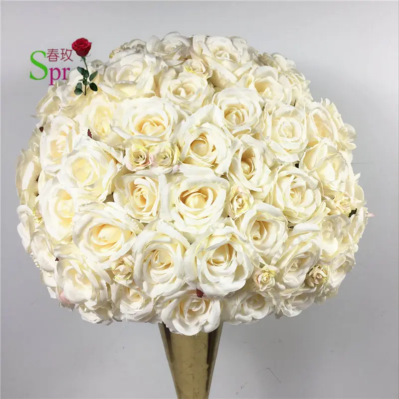 SPR 50 CM beyaz fildişi rengi ile aranjmanları düğün masa centerpiece çiçek topu parti ve ev zemin dekorasyon