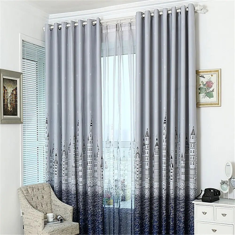 Mediterranean Arabia style Spring pattern Hostel Trim home Intelligent electric curtain