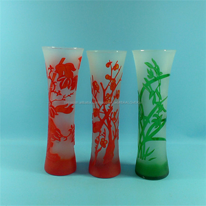 Sola flor florero de <span class=keywords><strong>cristal</strong></span>/<span class=keywords><strong>rojo</strong></span> superposición verde en forma de jarrón de <span class=keywords><strong>cristal</strong></span> - Product Image 5