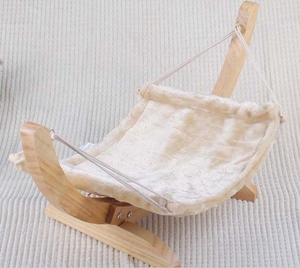 Legno pet amaca altalena con supporto in legno con soft comodo cuscino, cat amaca letto - Product Image 3