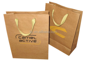 Respetuoso del medio ambiente personalizado trenzado marrón bolsa de papel kraft - Product Image 4