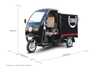 Tricycle électrique semi-fermé avec cabine, moto à 3 roues, tricycle motorisé