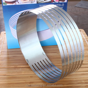 Moule <span class=keywords><strong>à</strong></span> mousse en acier inoxydable, anneau circulaire <span class=keywords><strong>réglable</strong></span> 24-30CM, pour biscuits, Fondant, gâteau, outil de <span class=keywords><strong>pâtisserie</strong></span> - Product Image 1