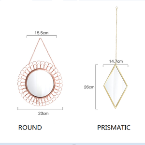 Wholesale Decorative Gold Geometry Metal Diamond Shape Wall <strong>Hanging</strong> <strong>Mirror</strong> - Product Image 6