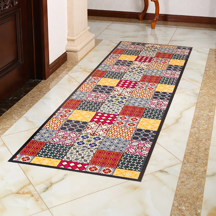 anti slip unfading tiles pattern UV printed pvc mat for home and office