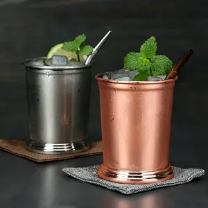 Custom Logo 350ml Custom Metal Gold plated Stainless Steel Cocktail Beer Copper Moscow Mule Mug Mint Julep Cup