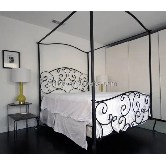 queen iron canopy bed design