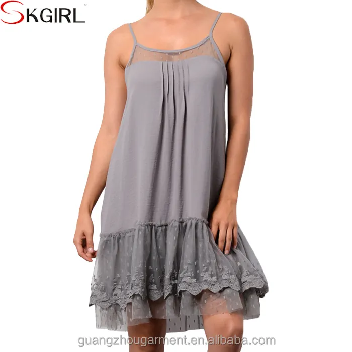 Wholesale loose knit tunics plus size slip cami lace extenders tank top dress for women
