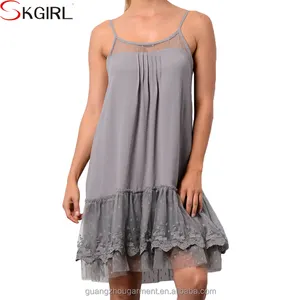 <span class=keywords><strong>Tuniche</strong></span> in Maglia Larga all'Ingrosso, Top Canotta con Estensioni in Pizzo <span class=keywords><strong>Taglie</strong></span> Forti per Donna - Product Image 1