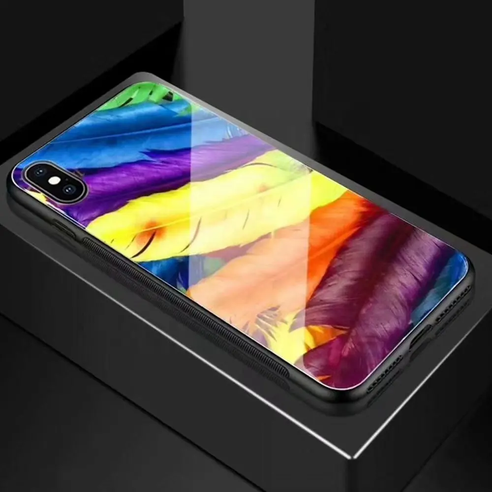 Wadegroup tempered glass phone case back cover for iphone6s 7 8 plus xr xs max 11 pro 12 mini