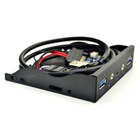 Hub USB 3.0 19 broches vers 2 ports et audio HD + 1 port USB 3.1 Type C - Panneau frontal pour lecteur de disquette PC 3,5 pouces