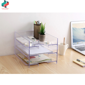 Stacking Plastic Desktop Office Organizer <strong>Letter</strong> Mail Document Paper File <strong>Tray</strong> A4 Office Accessory Magazine Storage Holders - Product Image 3