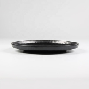 Slate <strong>stone</strong> dish <strong>plates</strong> japanese <strong>korean</strong> restaurant dinner matte black Jinqiangyi melamine round shaped - Product Image 3