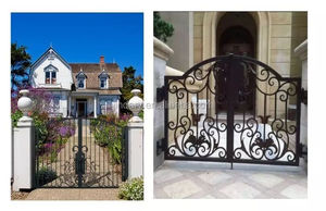 Thép cửa bánh xe an ninh cửa hiện đại thép mạ kẽm hàng rào cổng rèn sắt chính thiết kế cổng thép hàng rào Bảng điều khiển cho biệt thự - Product Image 4