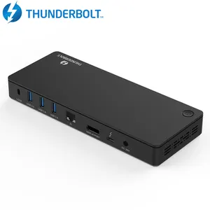 Intel Offical produsen bersertifikat 40Gbit/s Thunderbolt 3 4 K stasiun Dok dengan Port Giga