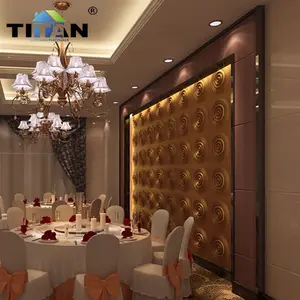 TITAN décoration de la maison 500mm x 500mm panneau 3d panneau mural en fibre végétale en chine