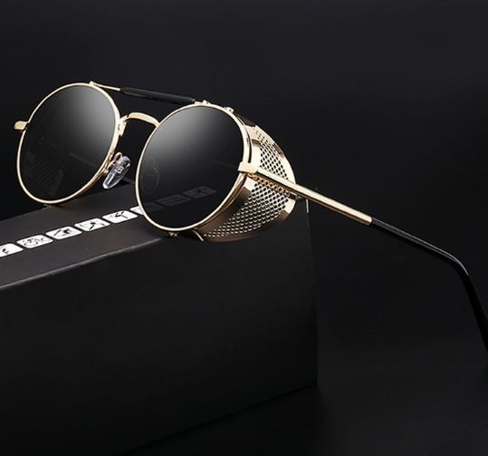 2022 Retro Steampunk Sunglasses Round Designer Steam Punk Metal Shields  Luxury Sunglasses Men Women UV 400 - Main Image