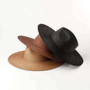 Precious Luxury Custom High Quality Fine Straw Braid Wide Brim <strong>Trilby</strong> Fedora <strong>Hat</strong> for Woman <strong>Lady</strong> Men UV Sun - Product Image 5