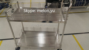 Chariot de traitement en acier inoxydable, 2 <span class=keywords><strong>étagère</strong></span>s, 60x40 <span class=keywords><strong>cm</strong></span>, livraison gratuite - Product Image 5