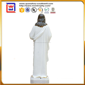 Católica estatuas religiosas <span class=keywords><strong>sagrado</strong></span> corazón de jesús figurita en artesanías de resina con ajuste del oro - Product Image 2
