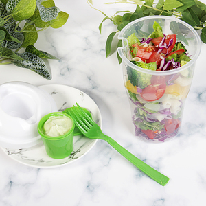 Botella de Plástico para Ensalada con Tenedor, Botella de Vidrio para Mezclar Aderezos - Product Image 3