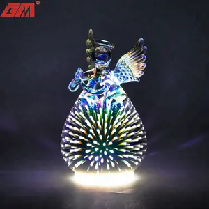 Ornamento di angelo di vetro di natale all'ingrosso della fabbrica di design 3D - Product Image 1