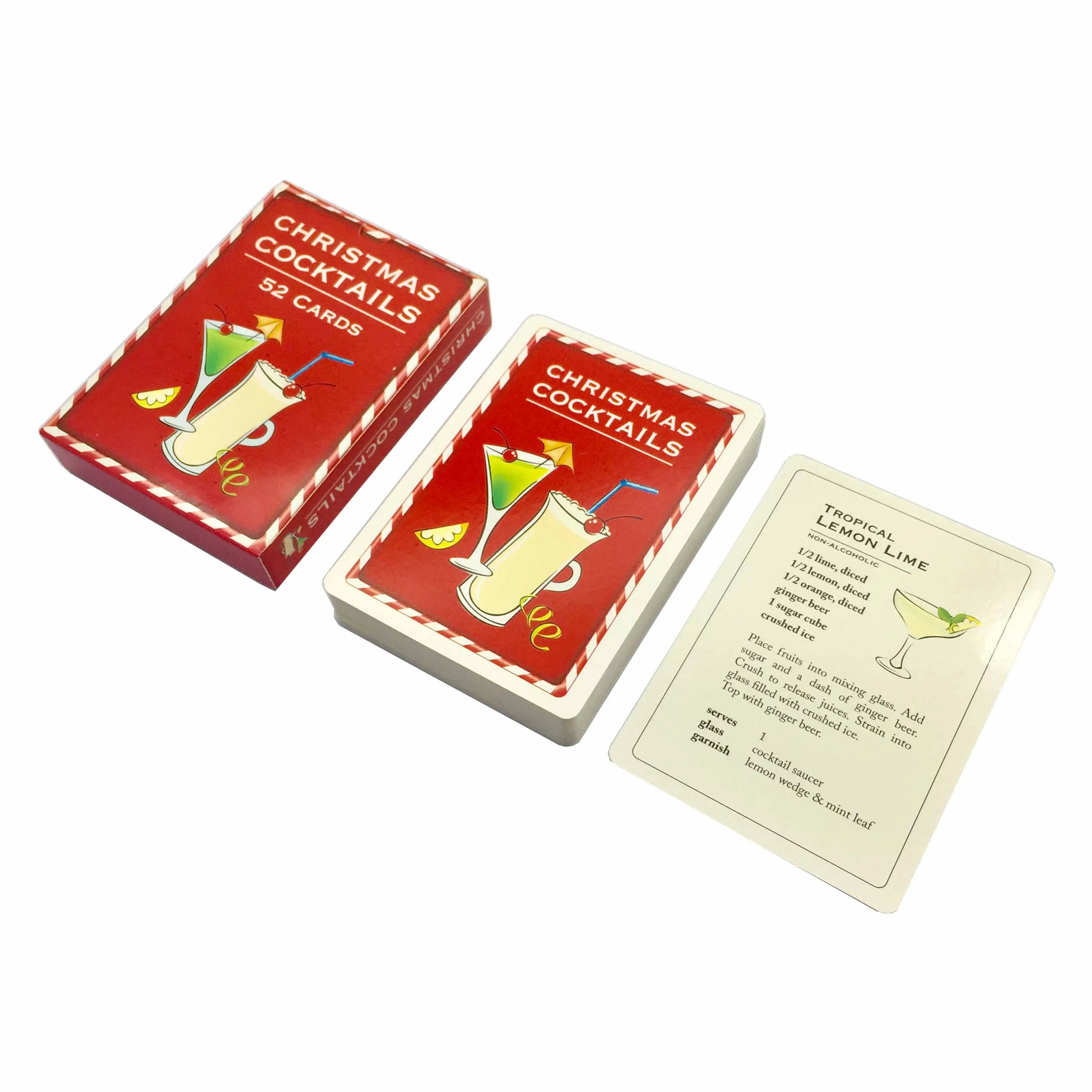 Custom recycling biologisch abbaubar weihnachten cocktails vintage spielkarten