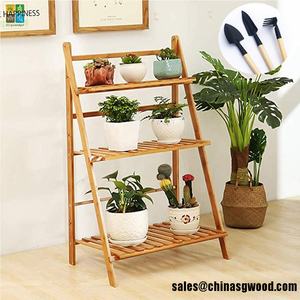 <span class=keywords><strong>Support</strong></span> à plantes en bois SenGong, extérieur et intérieur, 3 niveaux, vertical, carbonisé, <span class=keywords><strong>support</strong></span> à plantes multiples, étagère à fleurs, échelle, étagère - Product Image 3