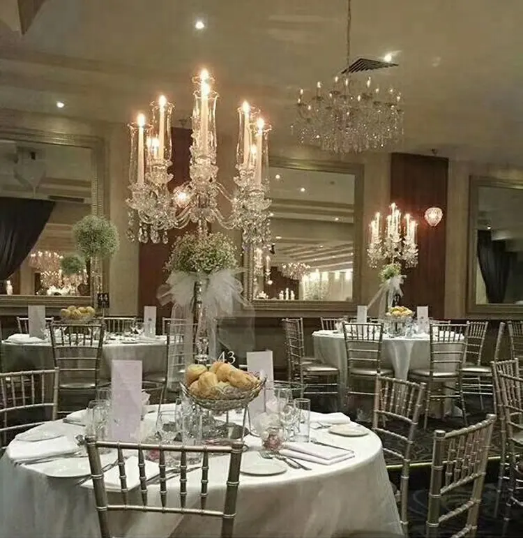 Nouveauté 2017, livraison gratuite Table de mariage murale, chandelier en cristal, avec 9 tours