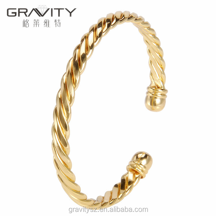 SHZH-103 Gravité bijoux sur commande en gros de mode mince placage bijoux en or dubai bracelet