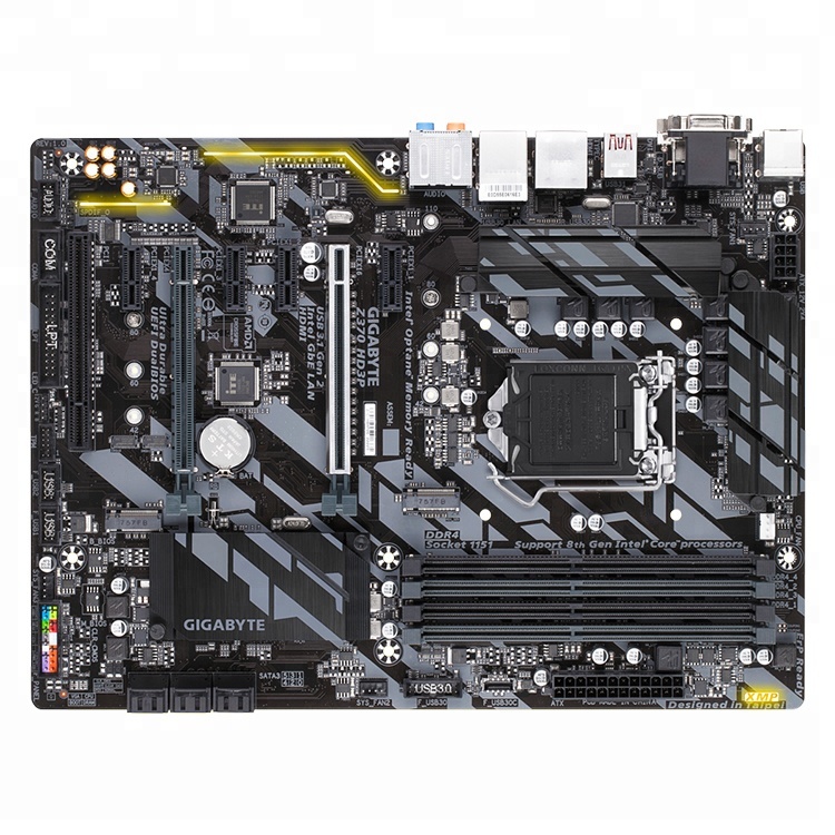 Used GIGABYTE Z370 HD3P Motherboard, Intel Z370 Chipset, Supports