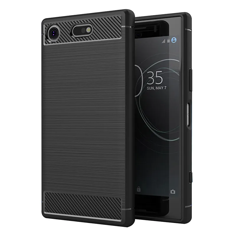 Harga Pabrik Serat Karbon TPU Lembut UNTUK Sony Xperia XZ1 Casing Ponsel Tahan Guncangan Kompak untuk Sony Xperia Z6