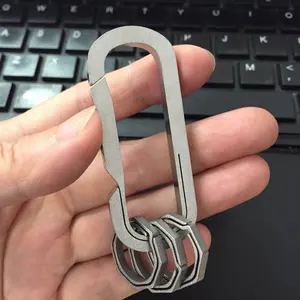 טיטניום TC4 Carabiner/מפתח שרשרת טבעת/קמפינג וו/קומקום אבזם