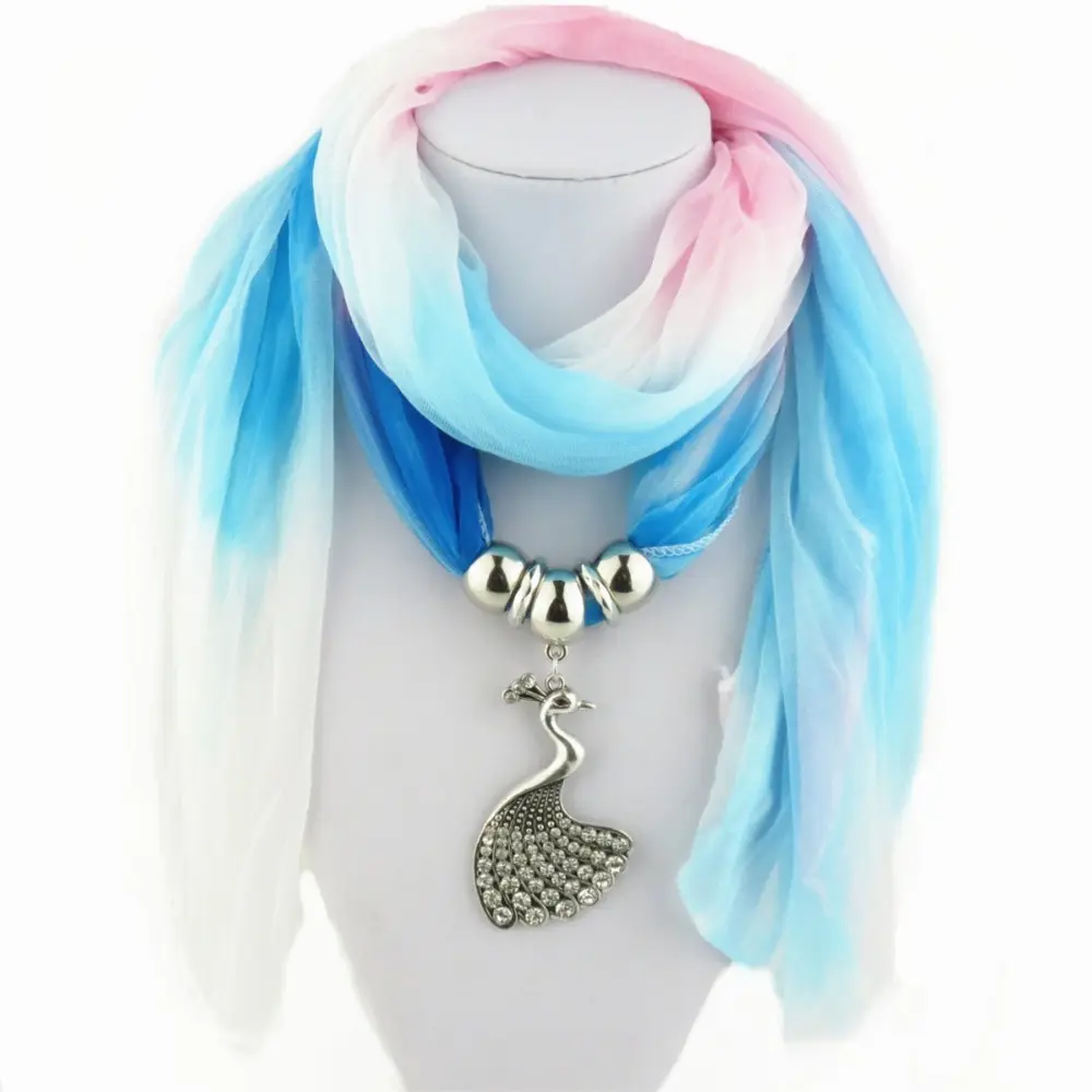 Top Fashion Colorful Simple Design Handmade Jewelry Pendant Scarf From China